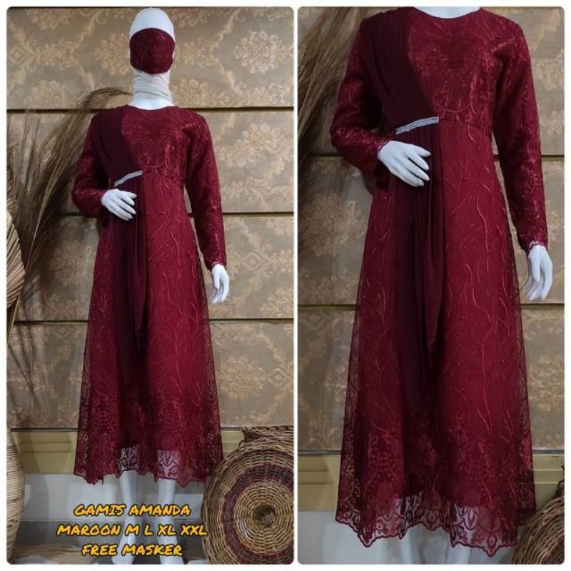 GAMIS TILLE AMANDA/GAMIS SELENDANG/GAMIS PESTA/BY LC