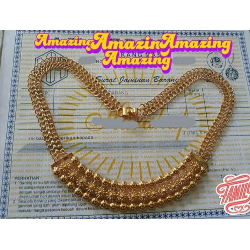 Kalung Fashion 50 gr. Emas London LM Asli 24K. Kadar 99,9%.
