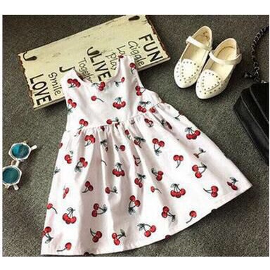 (LOLI-JKT) DRESS ANAK MODEL CHERRY PITA BELAKANG SIZE 110-130