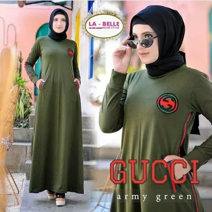 pakaian Gaun muslim ibu islami Gamis Muslim Gucci Dress/Gamis syari/Gamis murah untuk pesta kerja ka