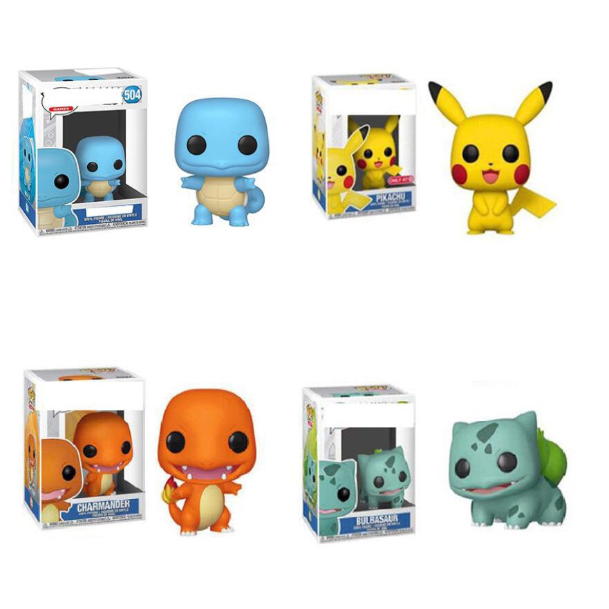 1pc Mainan Action Figure FUNKO POP Anime Pokemon Bulbasaur Charmander Pikachu Bahan PVC Untuk Hadiah