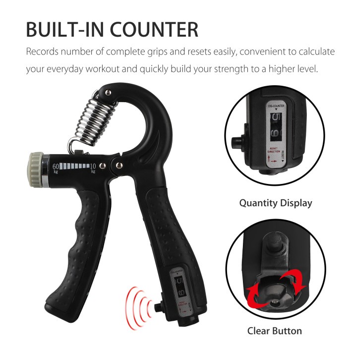 Handgrip Hand Grip Adjustable 5-60 Kg Hitung Otomatis With Counter