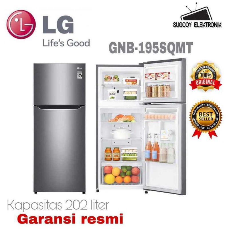 PROMO KULKAS LG GN-B185SQMT 2 PINTU Smart inverter compressor 202 liter 70 watt