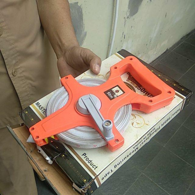 Meteran Tancap  50 Meter - Meteran Tanah - Meteran Gagang Fiber - Meteran Panjang - Meteran Roll