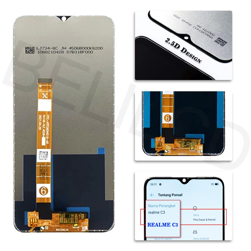 LCD REALME C3 5 5i / OPPO A5 A9 2020 A31 Fullset Touchscreen ORI Touch Screen Bagian Digitizer Layar Sentuh Versi Tinggi