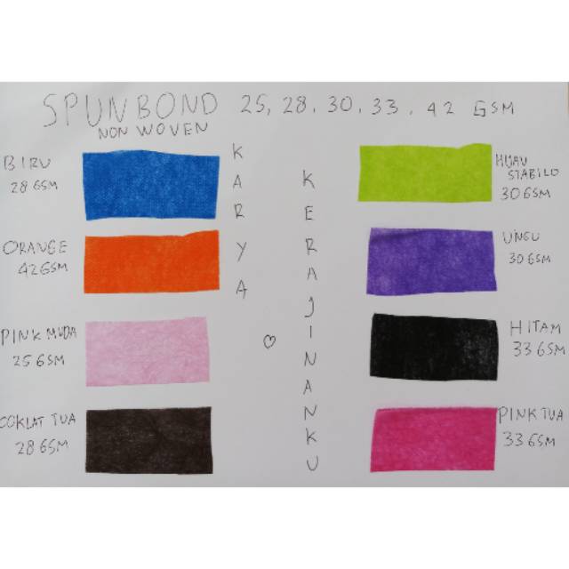 SPUNBOND SPUNDBOND NON WOVEN KETEBALAN 25, 28, 30, 33, 42 GSM TERMURAH