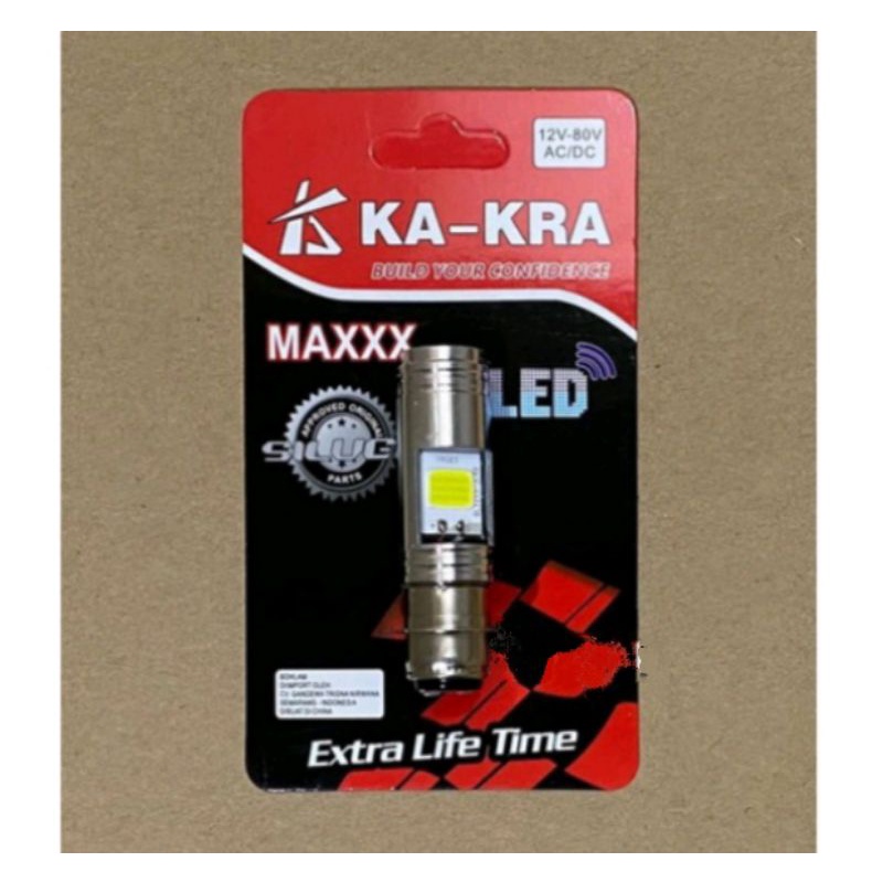 Lampu depan motor LED putih bebek/metic 2sisi AC/DC H6 12v-80v KA-KRA