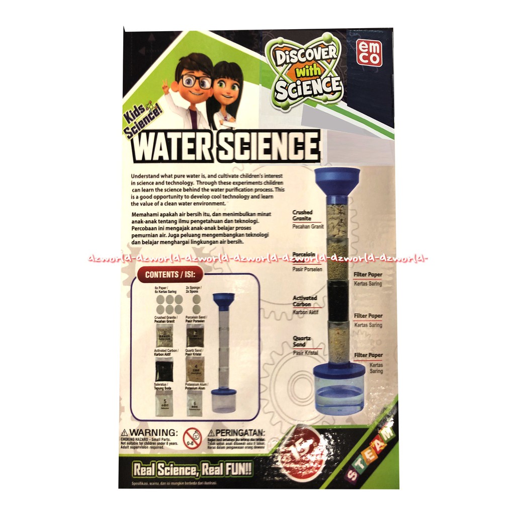 Emco Kids Science Water Science Kit Mainan Science Anak Membuat Saringan Air Talang Air Minum Emko