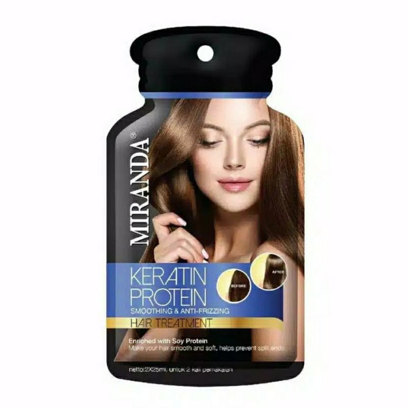 MIRANDA Keratin Protein Hair Treatment 2 x 25 ML | Masker Rambut | Hair Mask