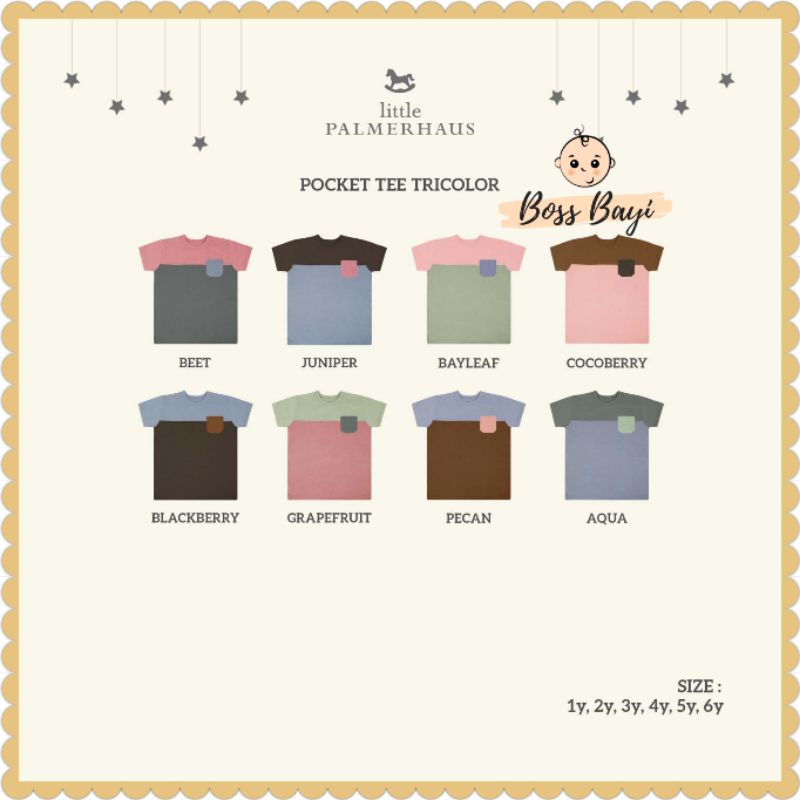 LITTLE PALMERHAUS Pocket Tee Tricolor - Kaos Atasan Anak Tiga Warna