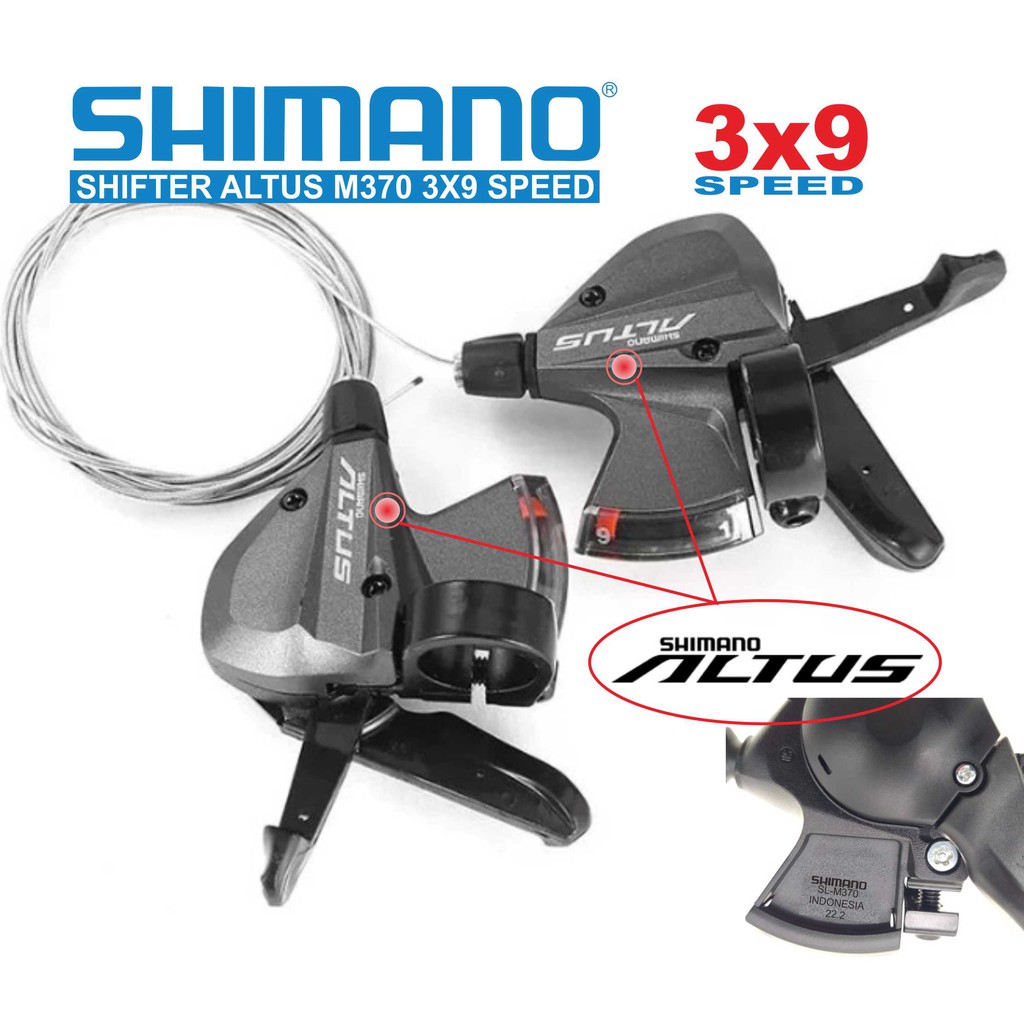 (COD) SHIMANO ALTUS M370 Shifter 3 x 8 9 Speed Kanan Kiri Operan Gigi Sepeda Gunung MTB