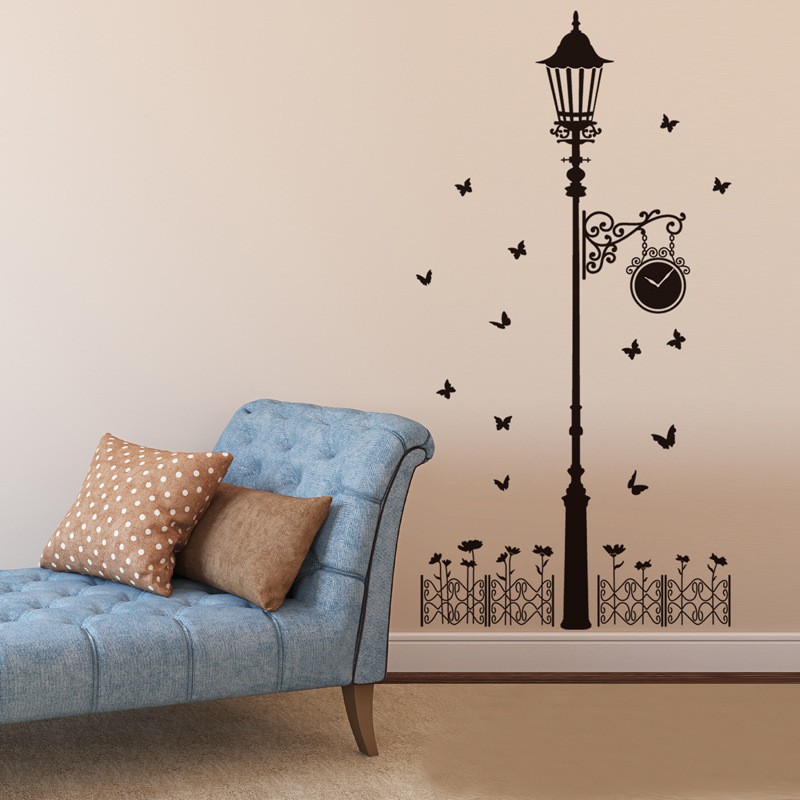 RELIZA WALL STICKER / STIKER DINDING 60X90 LAMPU TAMAN HITAM GARDEN KITCHEN JM7177