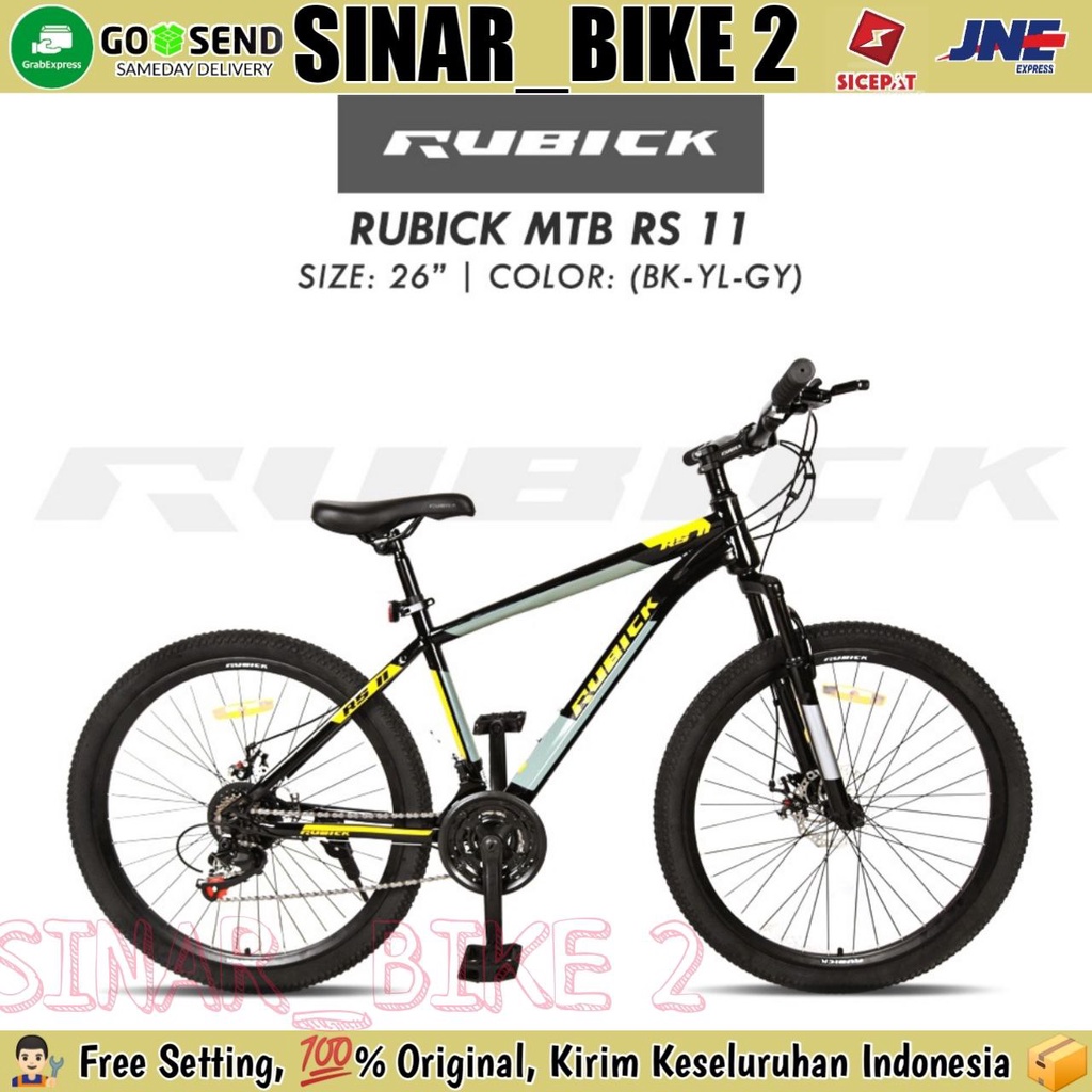 Sepeda Gunung MTB RUBICK RS 11 Ukuran 26 Inch 21 Speed Rem Cakram
