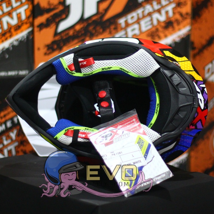 HELM JPX CROSS_FOX1 SERI X10 - PEARL WHITE + GOOGLE SNAIL (ONGKIR 2 KG) HELM JPX READY TO ROCK JPX X10 MOTIF WHITE HELM JPX PUTIH MOTIF ORIGINAL HELM TRAIL ADVENTURE KLX HELM JPX TERBARU