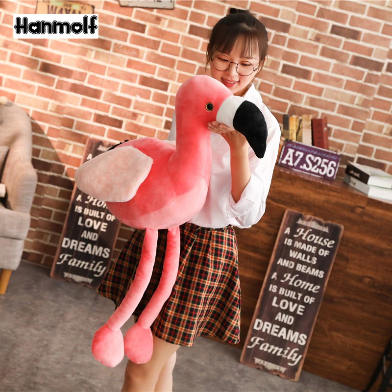 Jual Pink Flamingo Animals Stuffed Doll Plush Flamingo Toy Lifelike ...