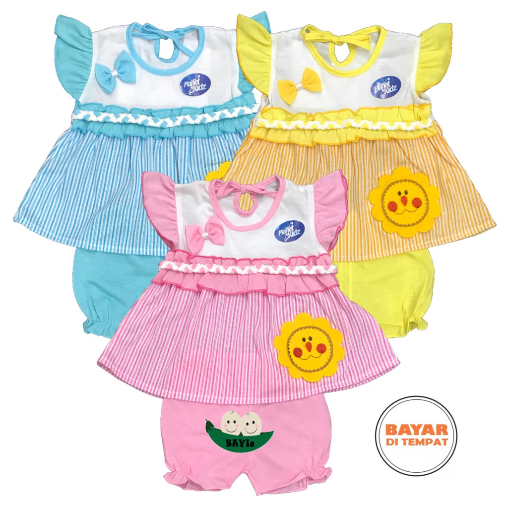 BAYIe - Setelan Baju bayi Perempuan motif LION PLANET KIDS usia 0-12 bulan / Pakaian anak Cewek