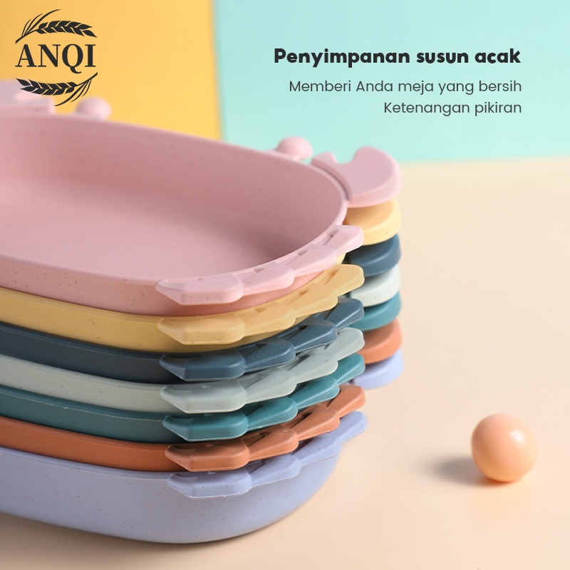 ANQI 1888 piring Cartoon Animal 3D Tableware Set Peralatan Makan Bayi Baby Kado Anak Perlengkapan Bayi VS-89