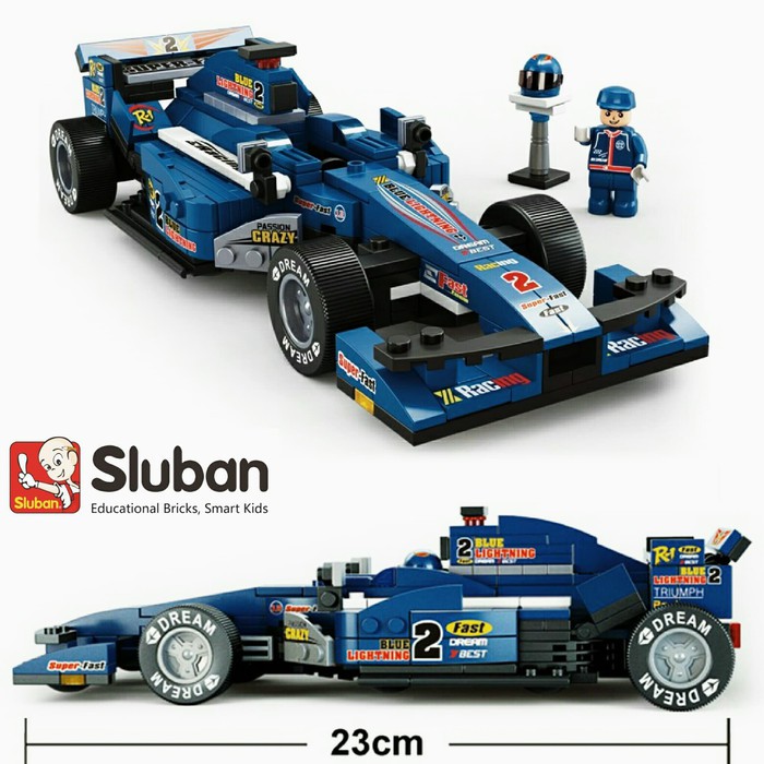 lego blue race car