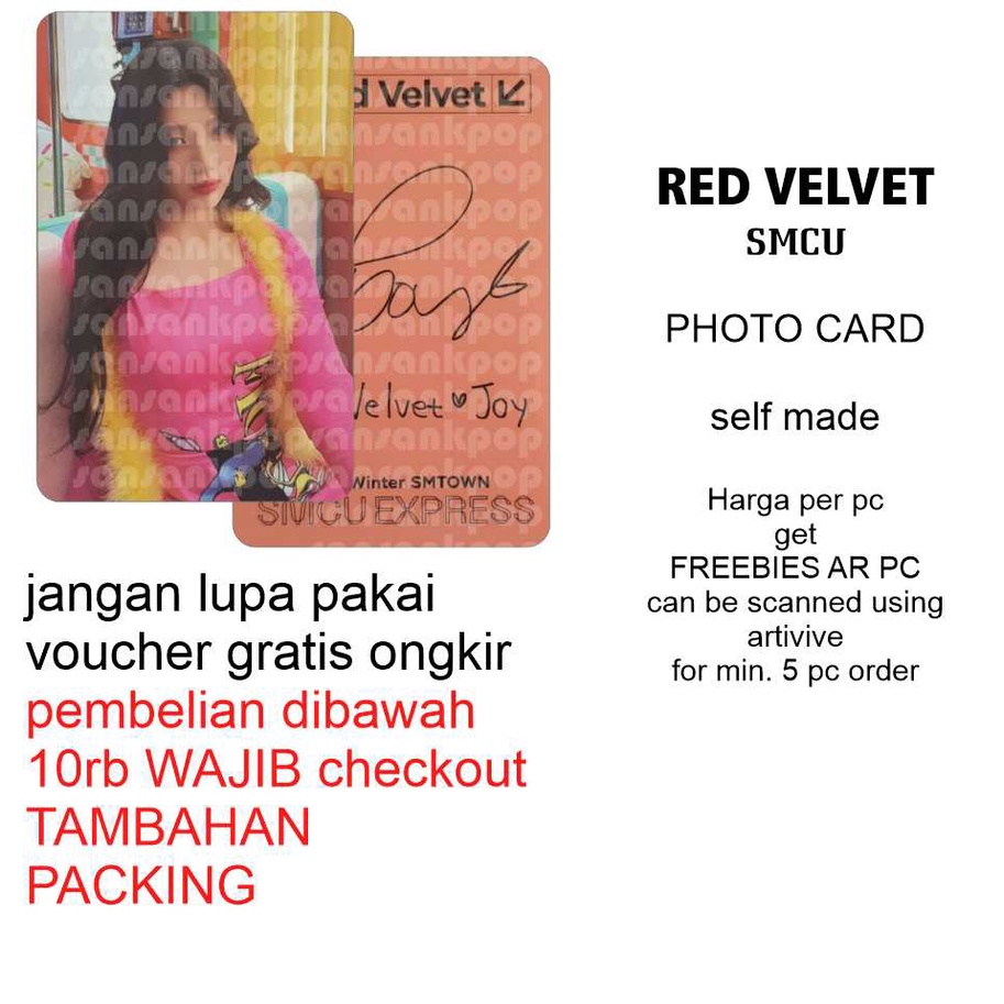 photocard red velvet unofficial SMCU