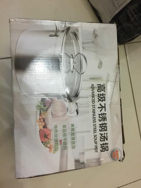 Panci Advanced Stainless Steel Tebal Soup Pot 20 Cm Tutup Kaca