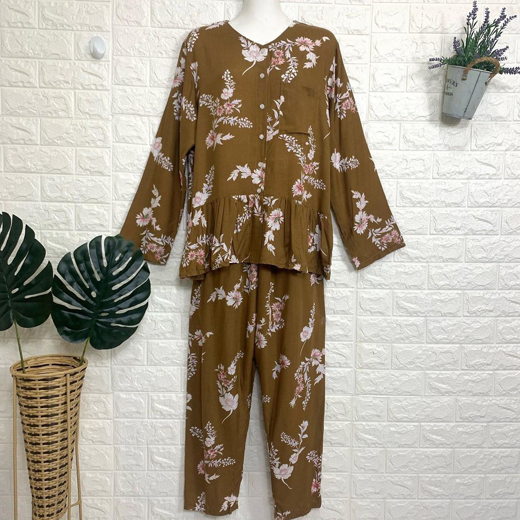 VERO FASHION STELAN JJ KERUT CELANA PANJANG BAJU LENGAN PANJANG BAHAN RAYON PREMIUN PREMIUM BY AMRO
