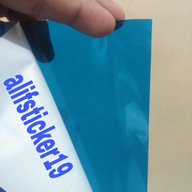 Stiker Skotlet Biru Transparan Glossy Sekotlet Motor
