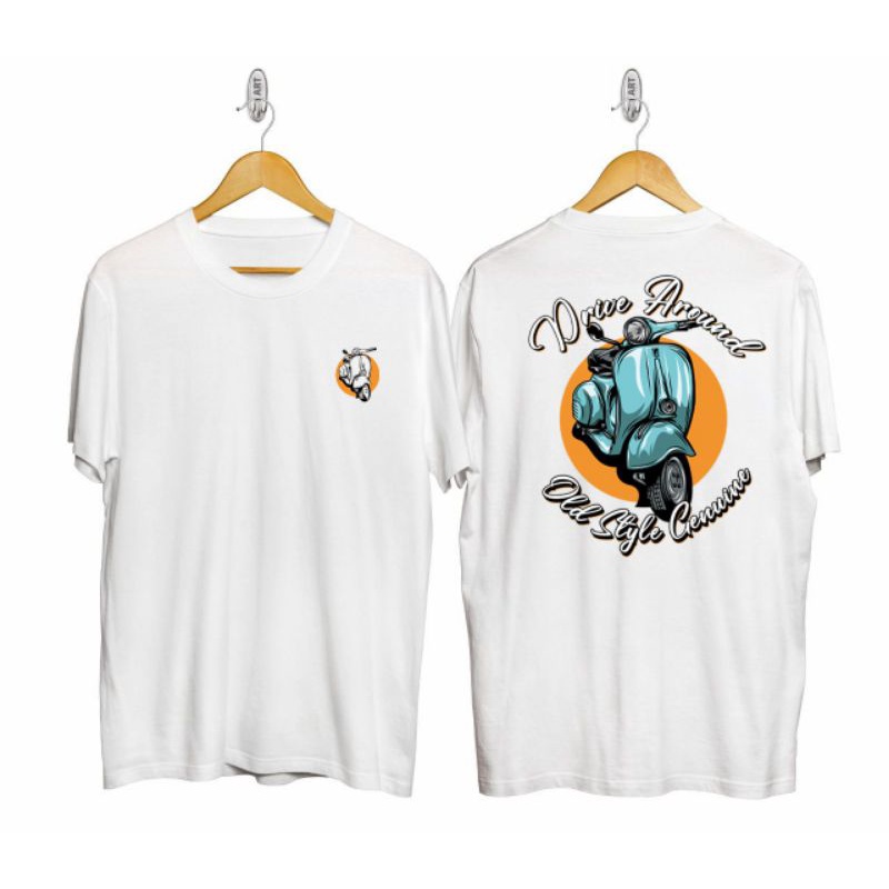 Baju Kaos Putih/ Kaos Pria / Kaos Distro / Kaos Pria Putih / Kaos Vespa / Kaos T3ngkorak / Kaos Anak