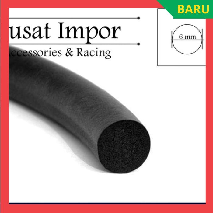 Peredam Karet Pintu Mobil Bulat 6mm - Karet Pintu Mobil O Per Meter