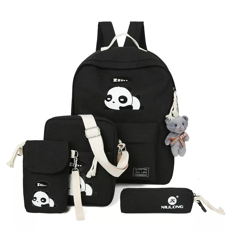 KSO_BAG - Tas Ransel Anak Wanita Terbaru 2021 Kekinian Backpack Panda 4in1 Korean Style Murah