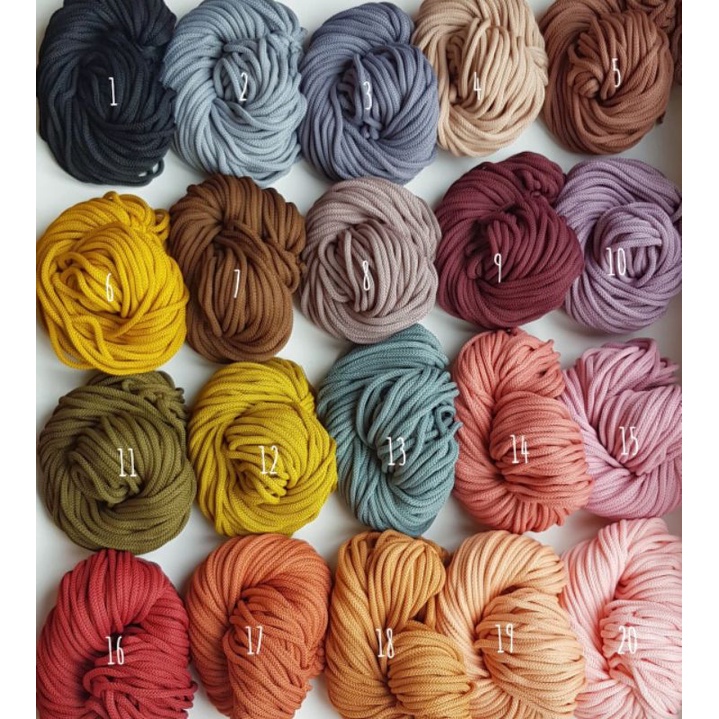 Udon Yarn | Tali Kepang Braided Premium Polyester | Tali Rajut | Tali Macrame