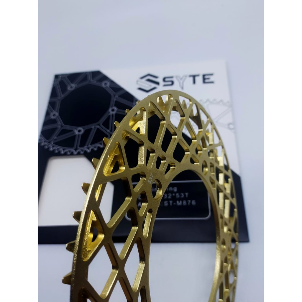 SYTE chainring 53T 56T motif shadow BCD 130mm sepeda lipat