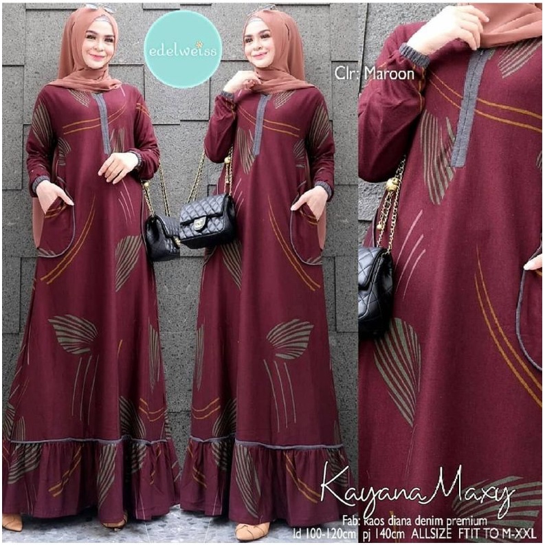 Kanay Maxy 10 - Gamis Denim Diana Busui LD105 / kayana maxy / R.18 - 222-6229