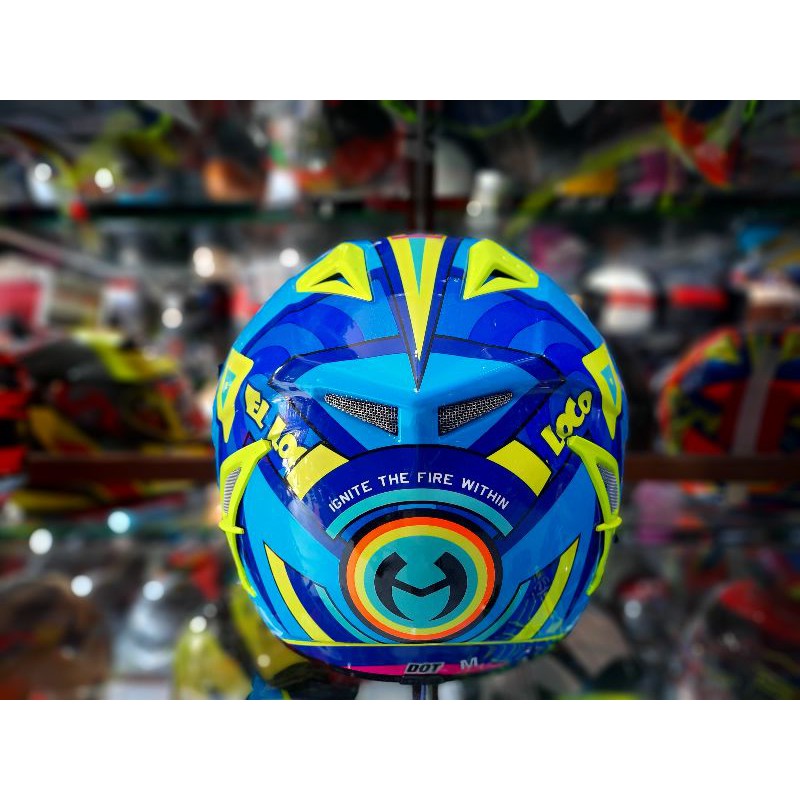 HELM NHK TERMINATOR PIGMEN BLUE FLUO ORIGINAL - HELM NHK TERMINATOR RACING NHK RACING NHK PIGMENT