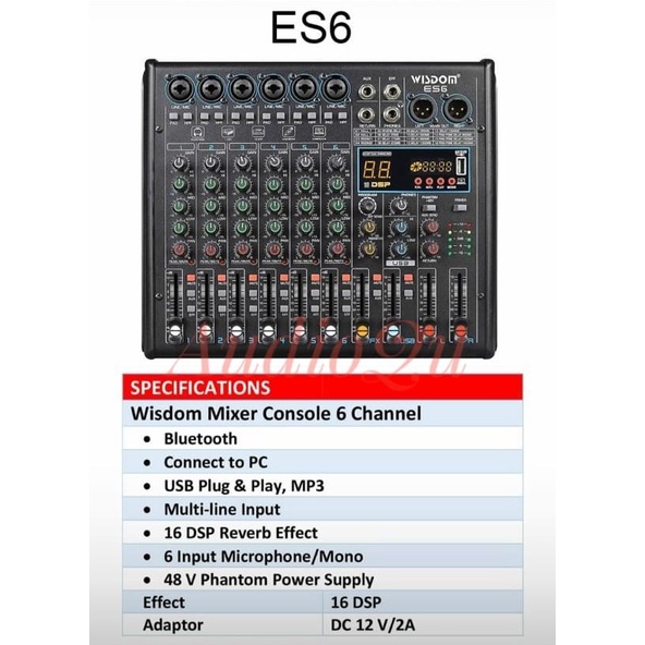 MIXER AUDIO WISDOM ES6 WISDOM ES 6 ORIGINAL 6 CHANNEL