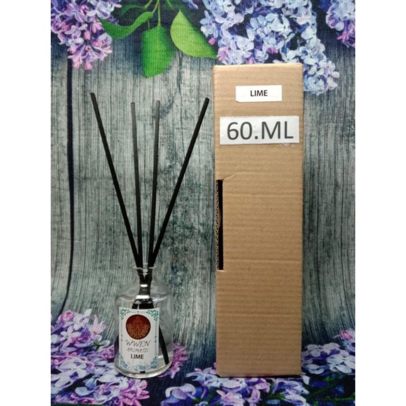 Reed Diffuser Aroma Terapi Pengharum Ruangan Essential oil Aromatherapy Replenisher Bunga Difuser-ARM 60 - LIME