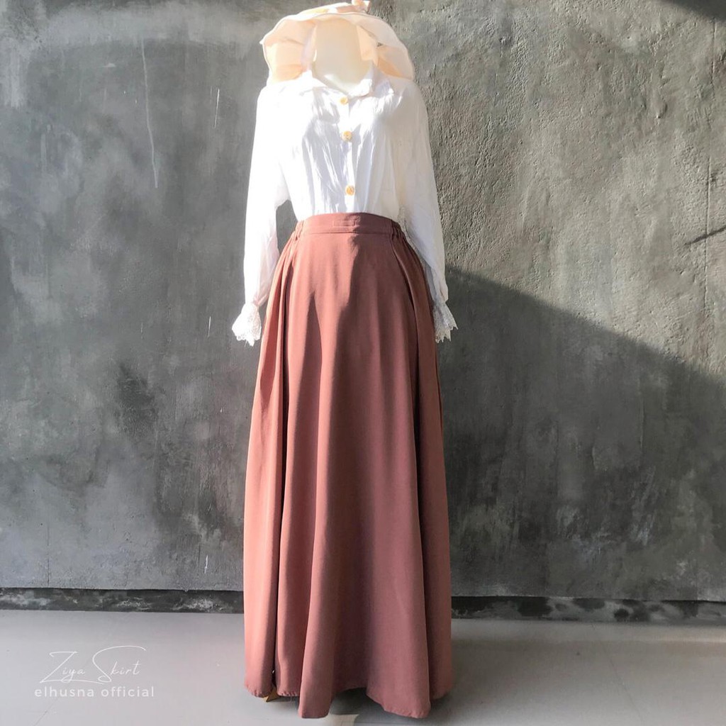 [𝐄𝐥𝐡𝐮𝐬𝐧𝐚] Ziya Skirt / rok circle / rok lebar / rok panjang / rok kerja / rok jumbo / rok A