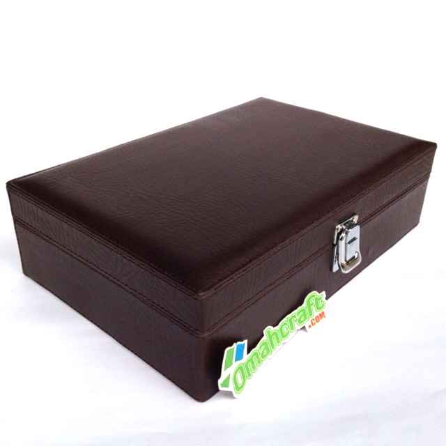 Box Aksesoris / Kotak Perhiasan Koper Warna Coklat Full