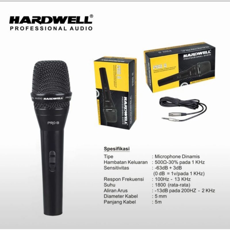 Mic Kabel Hardwell Pro8 Microphone PRO 8 Original