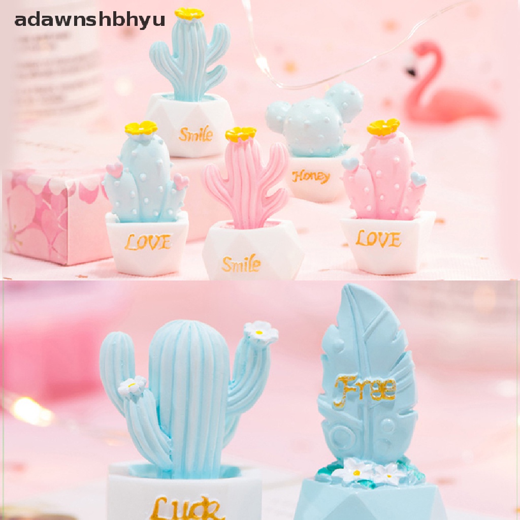 [adawnshbhyu] 10gaya Ornamen Kaktus Resin Patung Miniatur Aksesoris Lucu Dekorasi