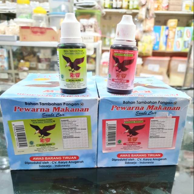

Pewarna makanan/kue merk R&W (30 ml) harga per lusin