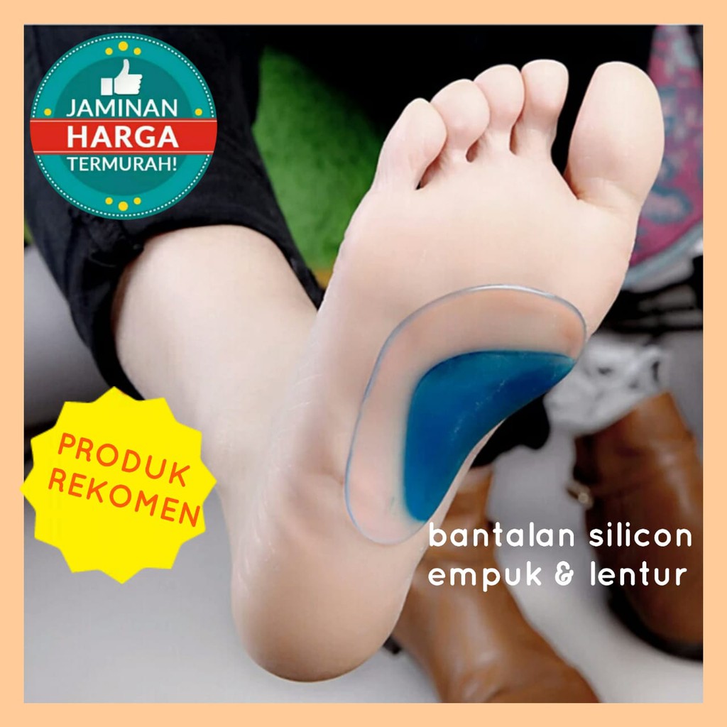 1 Pasang Insole Gel Silicone Flat Foot / Bantalan Kaki Datar