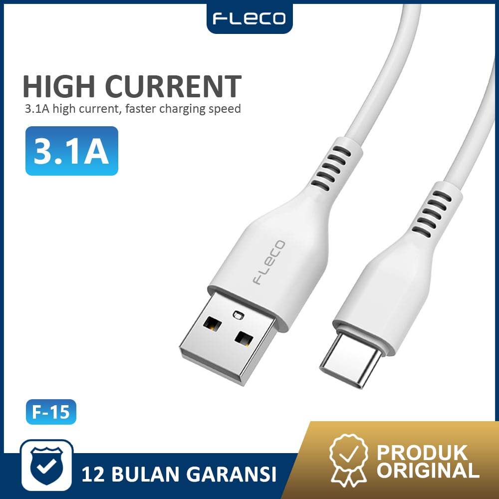 Kabel Data USB Type-C Fast Charging cable Hight Current Speed Up 80%  T-15 FLECO