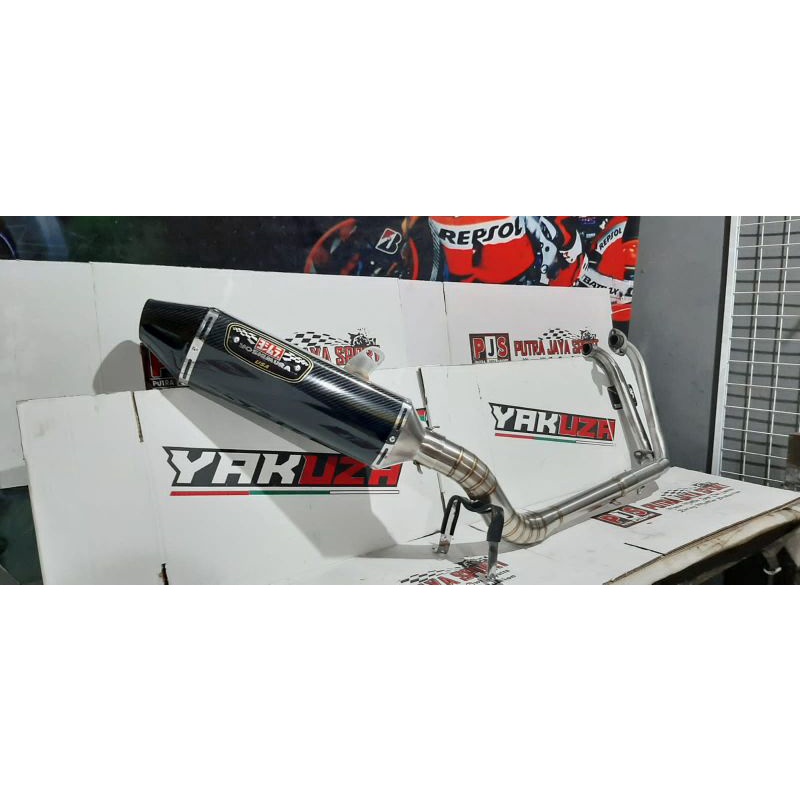 knalpot racing yoshimura for ninja fi/r25/cbr250rr full system pnp