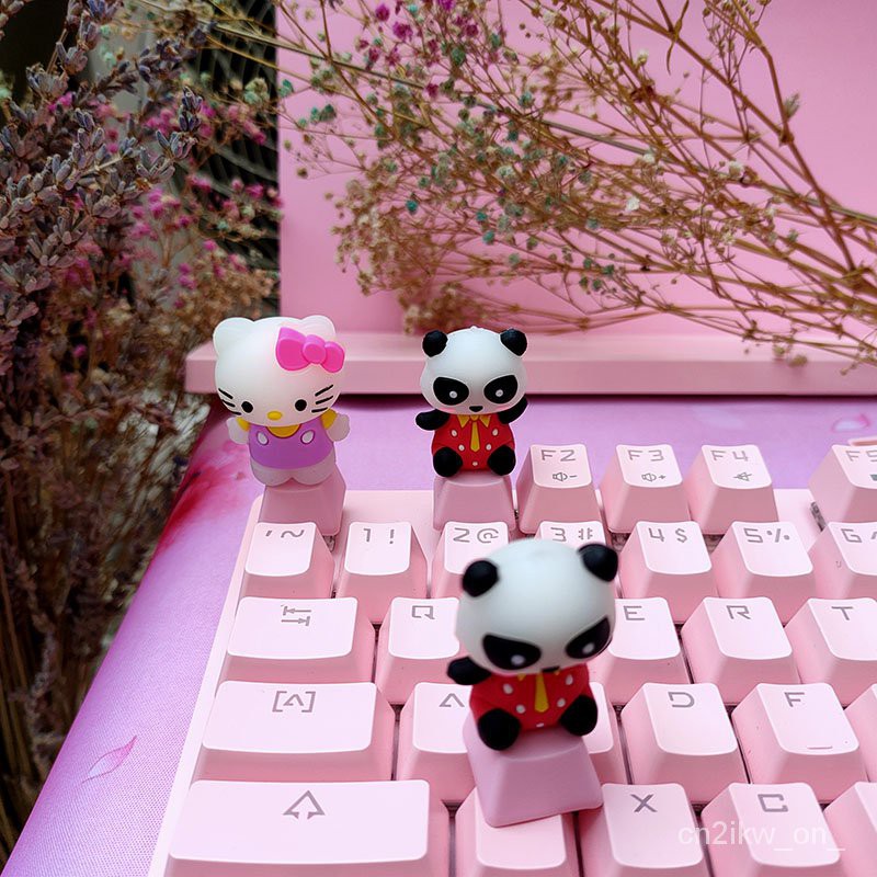 1PC Panda PBT Keycap Mechanical Keyboard Cute Personality Cartoon Anime Cute Gift R4 Customization K