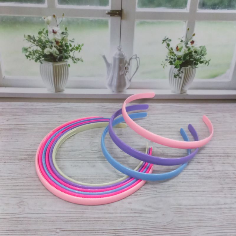 Bando Rambut Isi 12Pcs Bando Polos Marcella Warna 1,5Cm