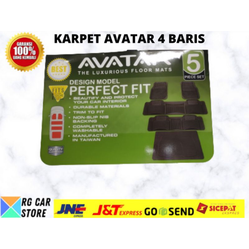 KARPET MOBIL 4 BARIS MEREK AVATAR DIJAMIN SAMPAI BAGASI ORIGINAL BERKUALITAS