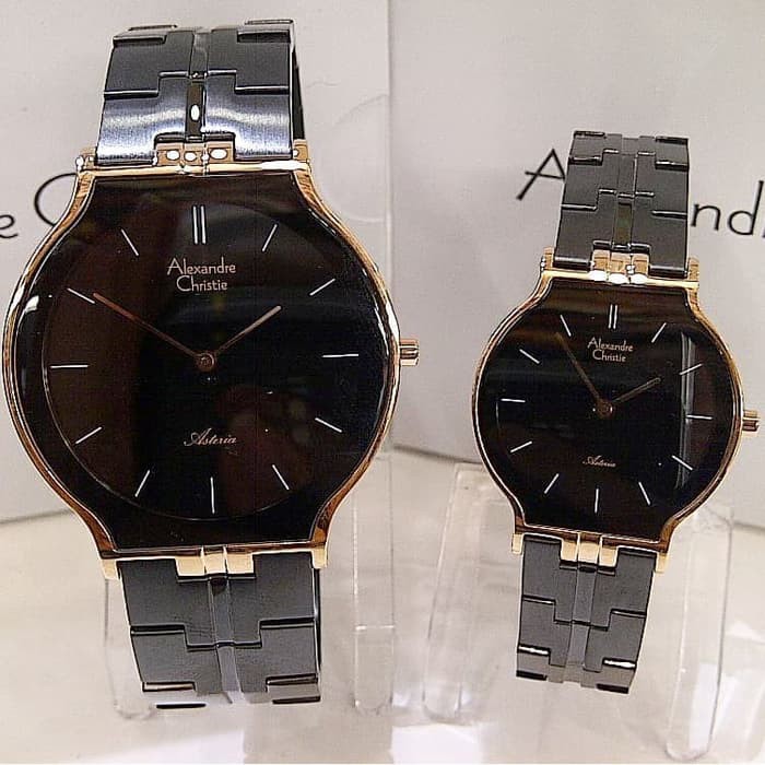 [Free Baterai] JAM TANGAN COUPLE ALEXANDRE CHRISTIE AC 8603 ROSEGOLD BLACK HARGA SEPASANG ORIGINAL G