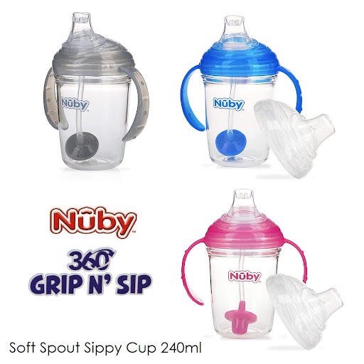 NUBY TRITAN SPOUT GRIP N SIP 240ML / BOTOL MINUM