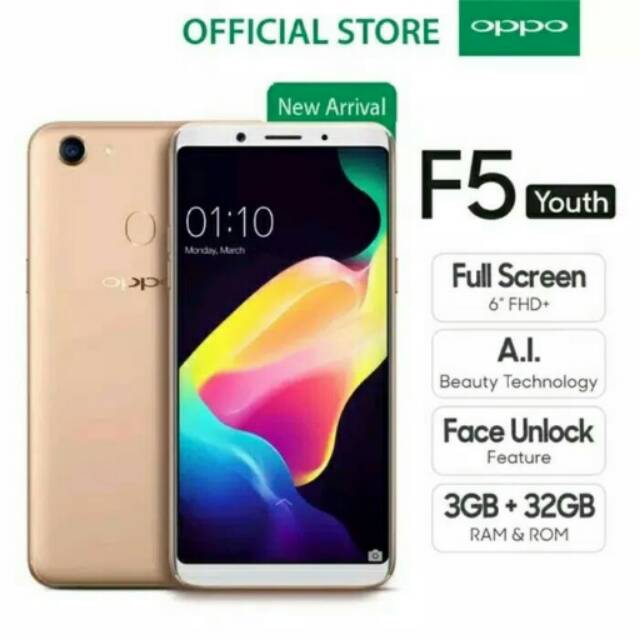 HP OPPO F5 Youth FULLVIEW RAM 3GB ROM 32GB
