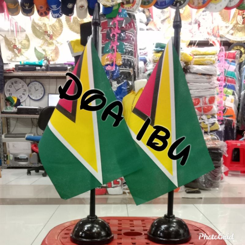 

best seller tiang kayu meja+bendera GUYANA ready stock